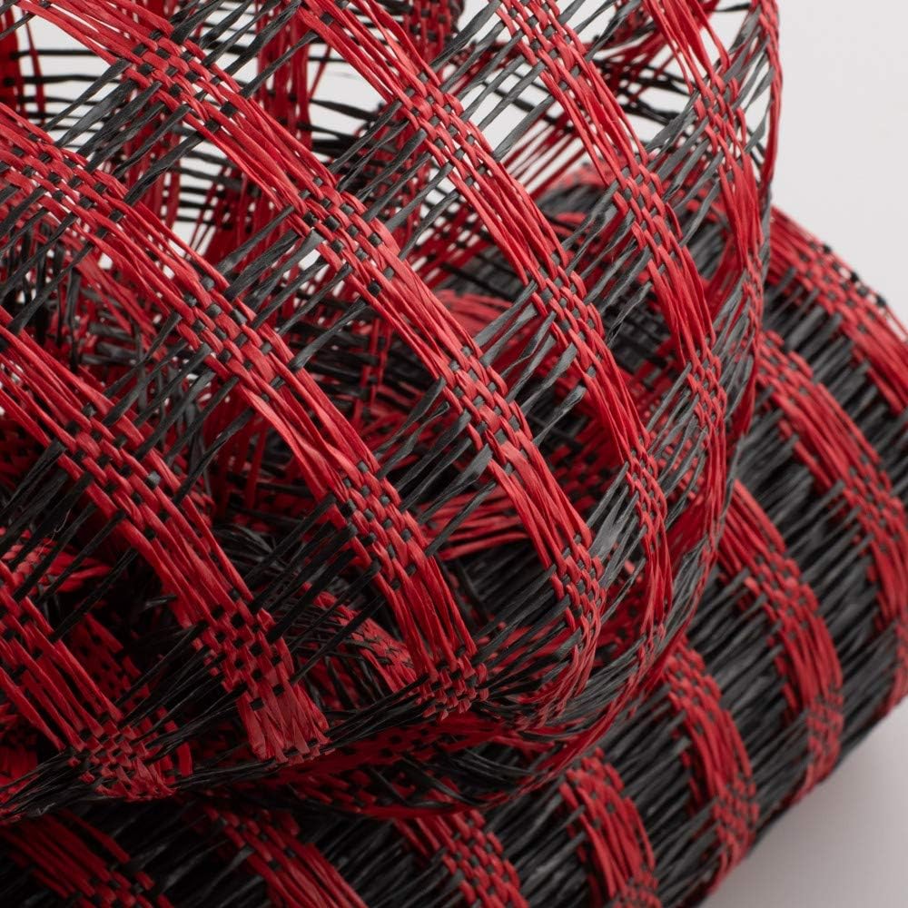 Buffalo Plaid Christmas Deco Mesh - 10" x 10 Yards, Red & Black, Wreath Decoration, Tree Topper, Swag, Garland, School Dance, Fundraiser, Gifts, Birthday, Fall, Valentine's Day | Thanksgiving, Christmas, Wreath Decoration, Tree Topper, Swag, Garland, School Dance, Fundraiser, Gifts