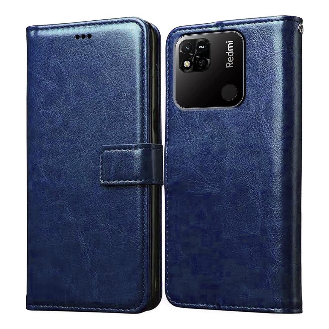 Casotec Flip Cover for Mi Redmi 10A 4G | Premium Leather Finish | Inbuilt Pockets & Stand | Flip Case for Mi Redmi 10A 4G (Blue) (B0B34VSVS7) Amazon Price History, Amazon Price Tracker