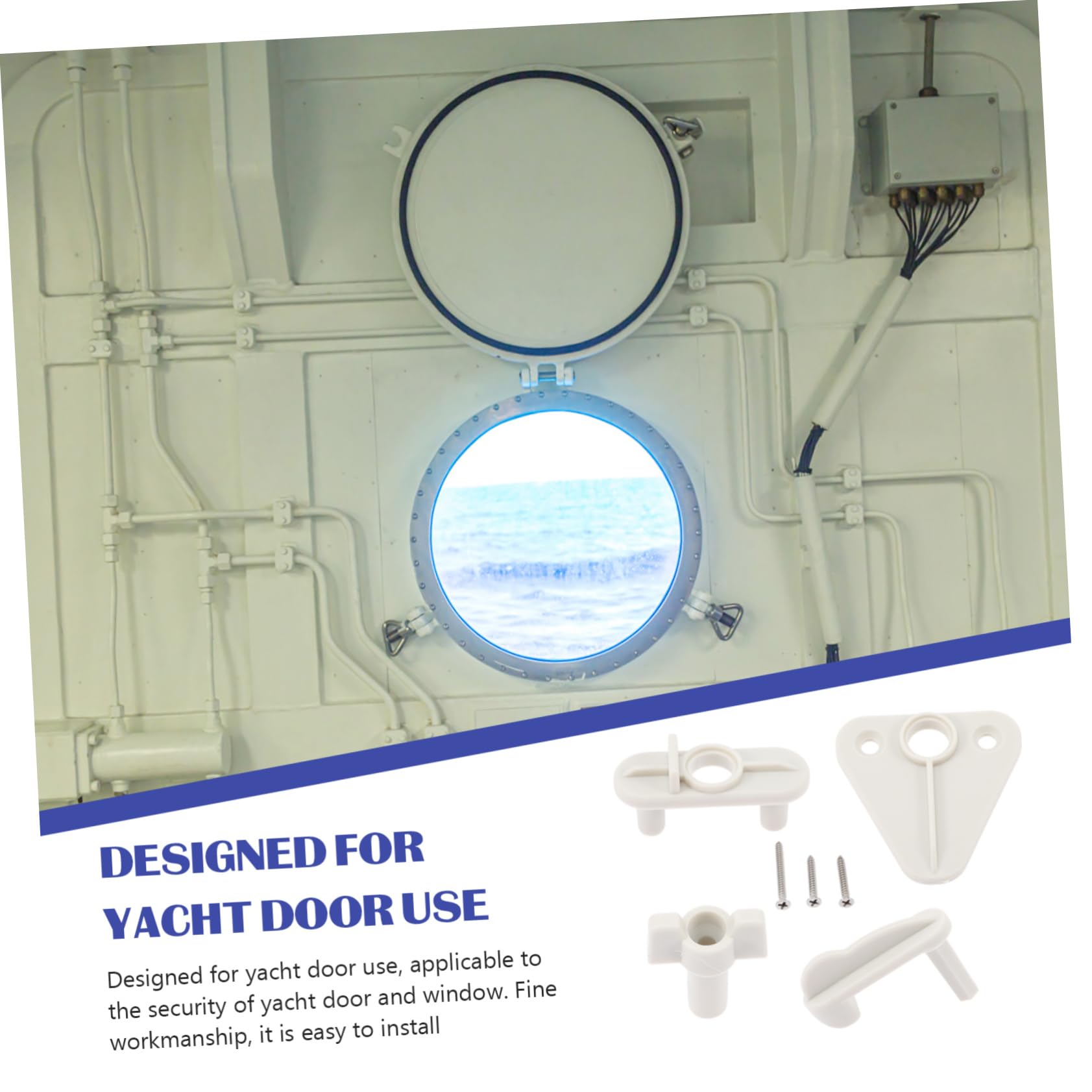 INOOMP 3ensembles Loquet De Remplacement pour Porte De Yacht Boucle De Sécurité pour Porte De Bateau Et Caravane Blanc