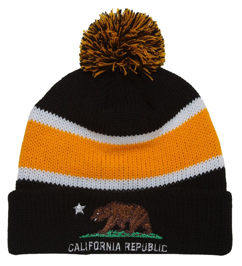 Gravity ThreadsCalifornia Republic Winter Cuff Beanie w/Pom