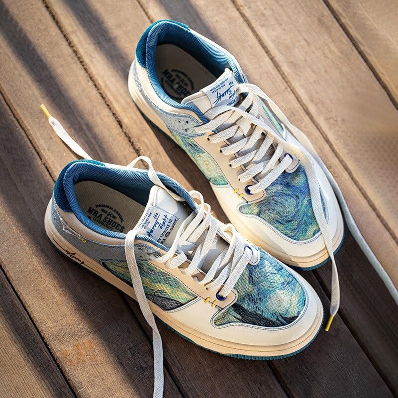 Size 43 Generic Starry Night Inspired Sneakers, Man Shoes, Sneakers