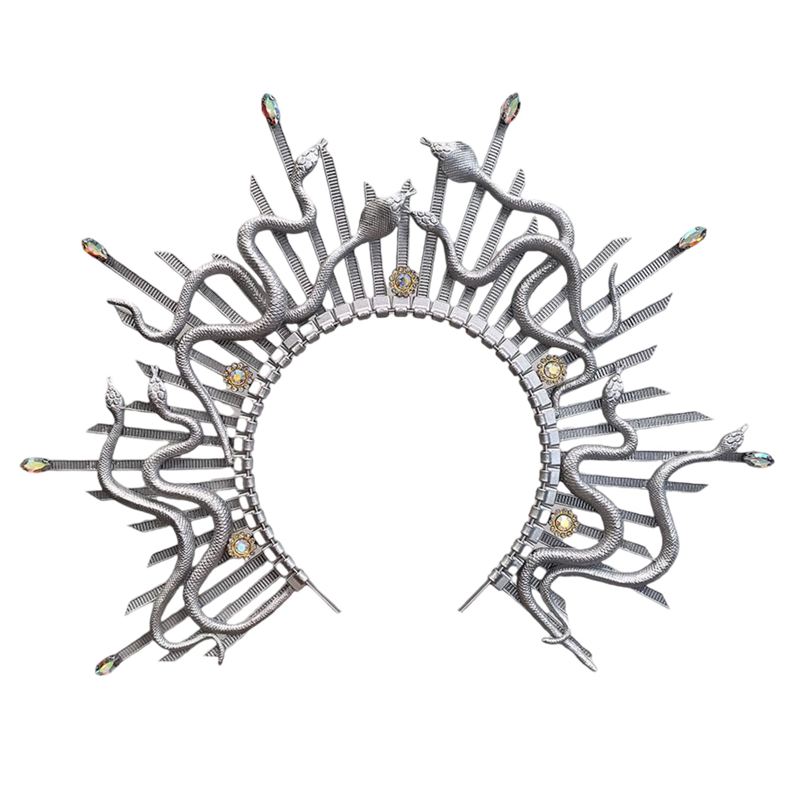 YUXITA Handcrafts Snake Hairhoop Punk Spiked Hairband For Women Masquerades NonSlip Hair Accessory For Theme Parties