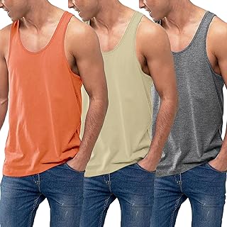 Men's 3 Pack Tank Tops Cotton Performance Sleeveless...