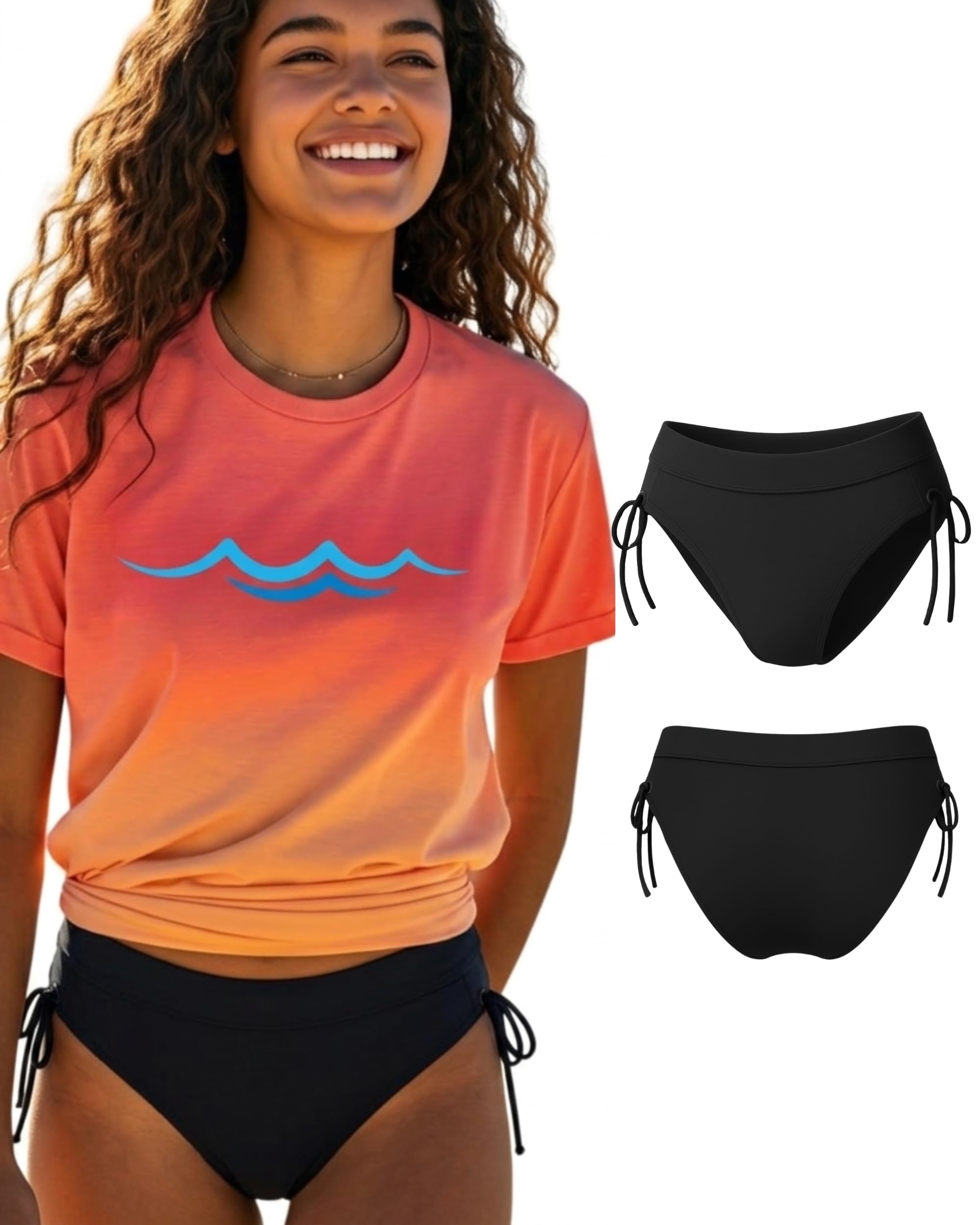 Maillot de Bain Menstruel Adolescente & Femme | Technologie AquaSecure | Flux Léger et Moyen | Bas de Maillot de Bain Menstruel | Natation, Piscine & Mer | Jeune Fille et Ado | Écologique et Oeko-TEX
