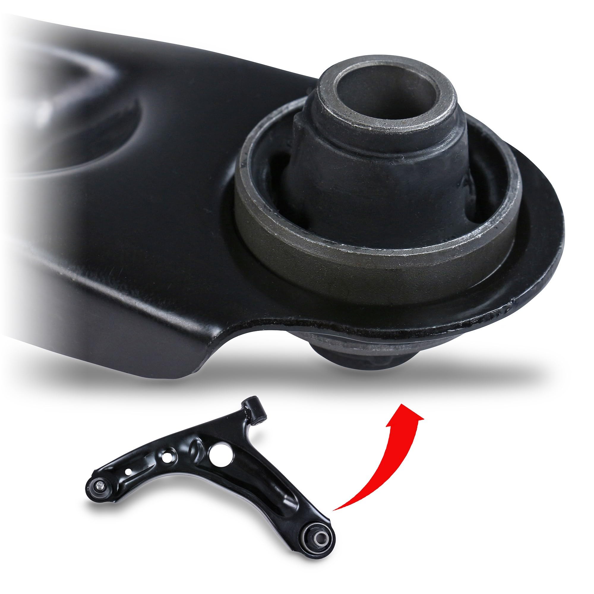 BESTPRICE 2x Brazo de control eje delantero inferior izquierdo y derecho compatible con CITROËN C1 (PM_, PN_), PEUGEOT 107 (PM_, PN_), TOYOTA AYGO (_B1_)