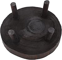 Vista 6 de Taburete de madera para plantas, soporte bajo para plantas, soporte redondo para macetas elevadoras, soportes para múltiples plantas, soporte