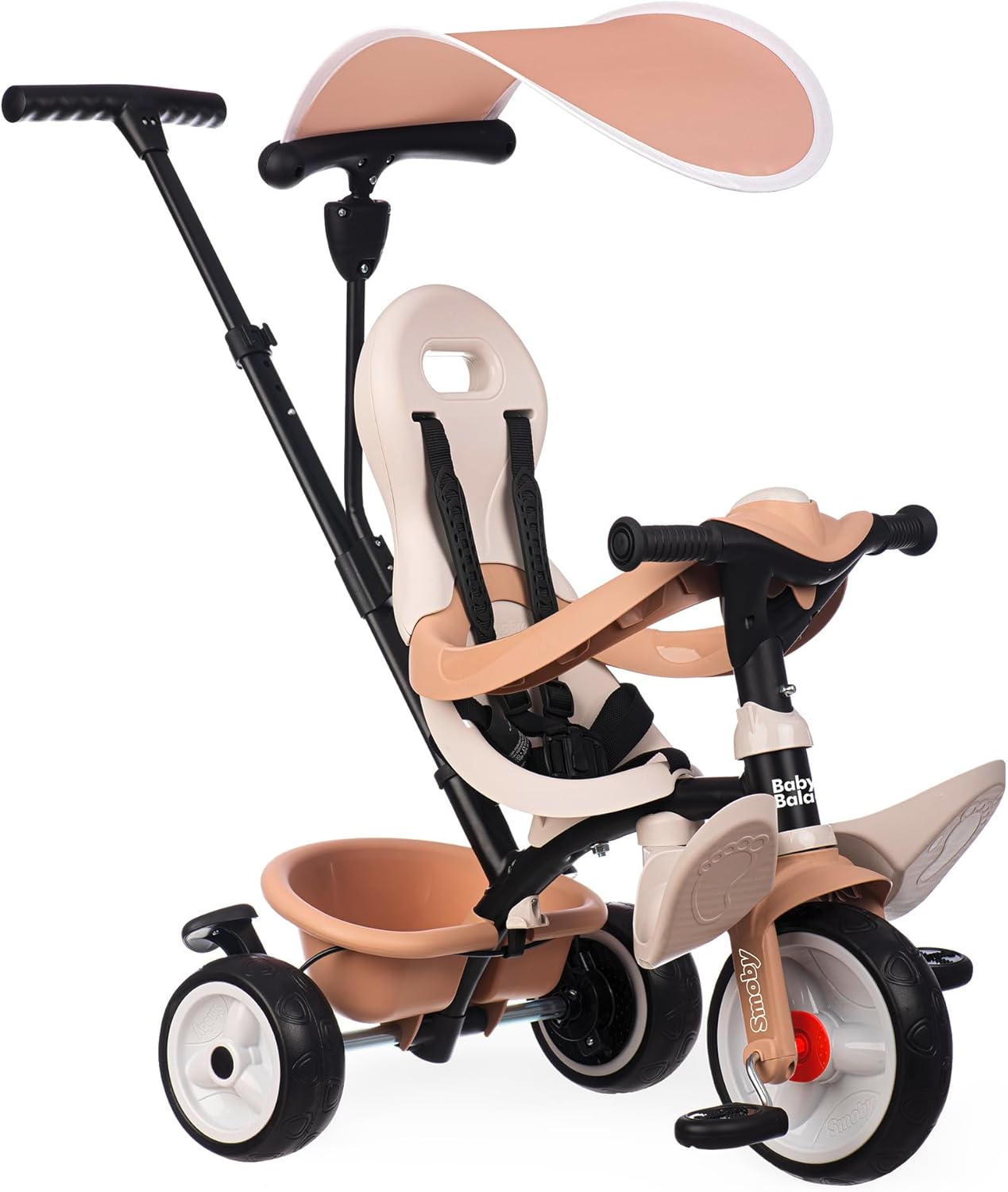 Smoby Triciclo Baby Balade Beige Progresivo 3 en 1 - Freno, Asiento Ergonómico, Parasol Anti-UV, Ruedas EVA, para niños a Partir de 3 Meses (7600741403)