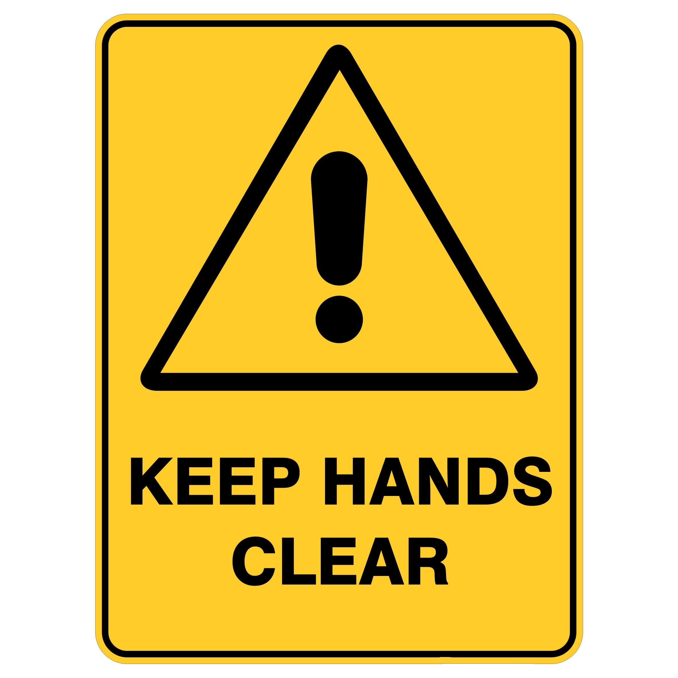 Keep Hands Clear Warning Signs Metal Tin Sign 8 x 12 inch for Industrial & Commercial