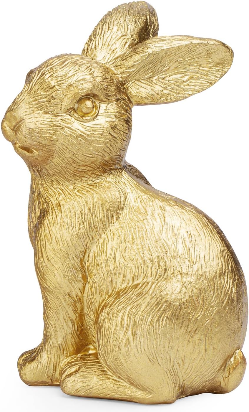 Amazon.com: RAZ Imports 4111071 Small Painted Gold Stone Rabbits - Set ...