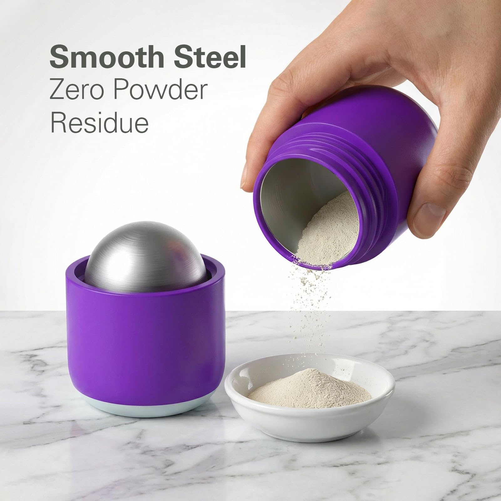 Barhon Pill Crusher Stainless Steel, Smooth Twist Pill Crusher Fine Powder, Easy to Use Pill Grinder for Elderly and Pets, with Brush, Purple — Amazon image 4