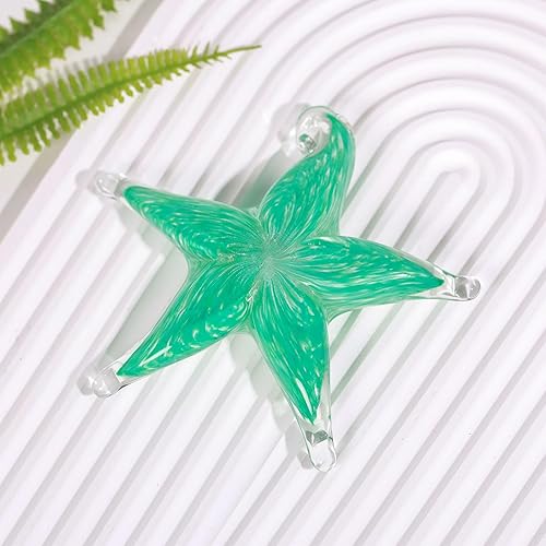 Miniatura 2 de Estatua de estrella de mar de vidrio soplado a mano, figura de arte moderna de estrella de mar de 4.5 pulgadas, adorno coleccionable de estrellas de