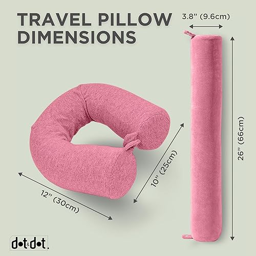 Vista 26 de Dot&Dot Almohada de viaje para niños de espuma viscoelástica para aviones, almohadas de cuello para niños para viajes, dormir, almohada de avión