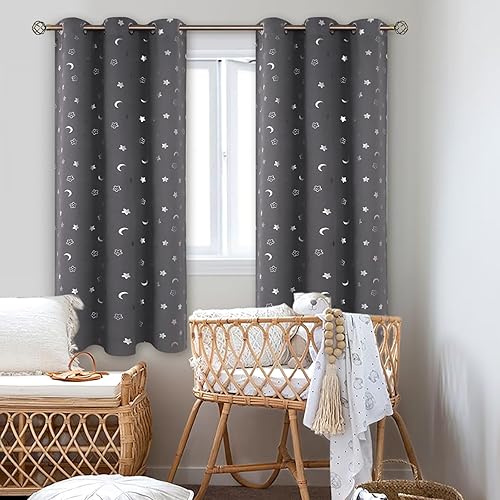 Miniatura 2 de Cortinas opacas BGment Moon and Stars para dormitorio infantil.
