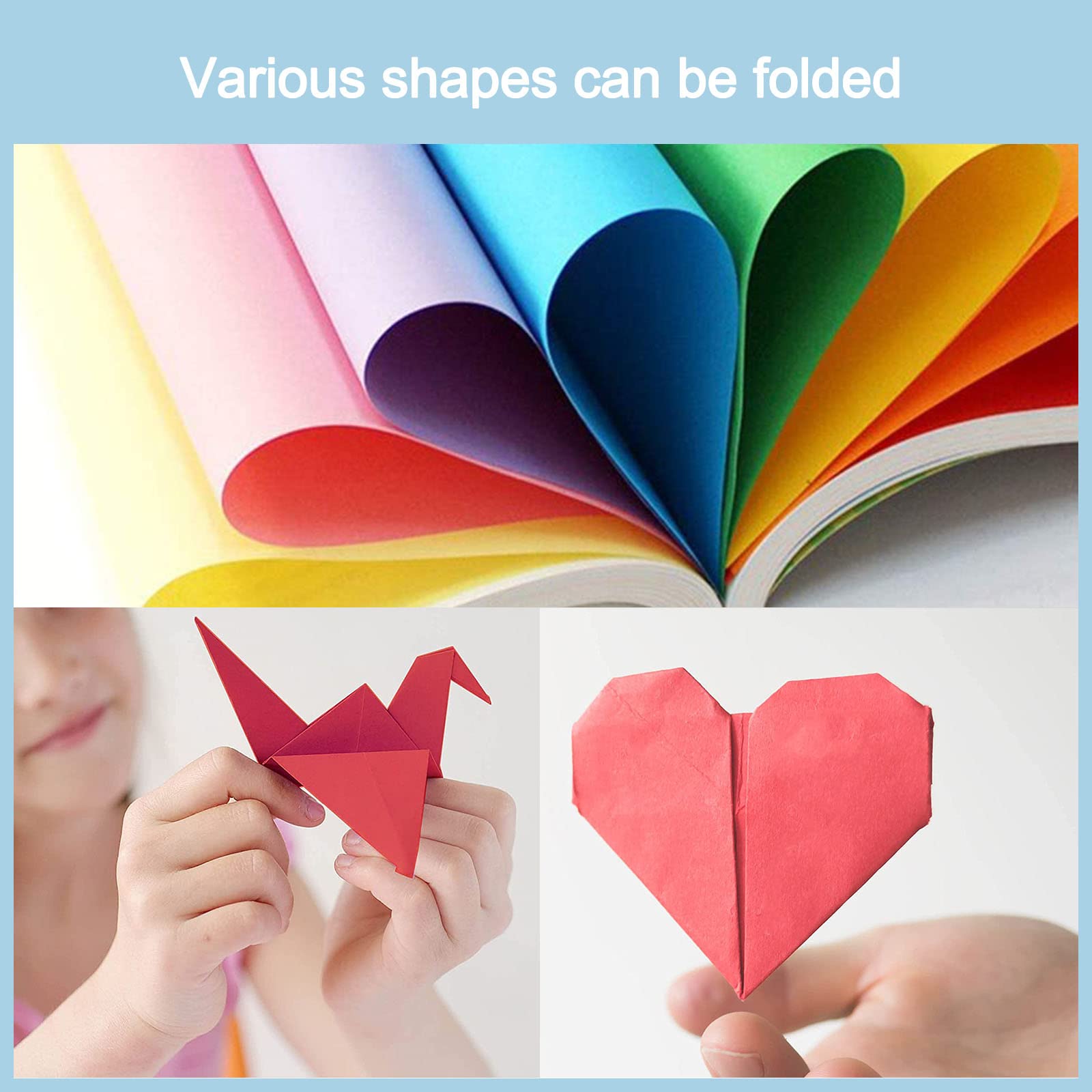 Gekleurd origamipapier, 25 heldere kleuren, 300 vellen 15 × 15 cm, 70 g/m² - 6 inch dubbelzijdig vierkant vouwpapier voor doe-het-zelf kunst, knutselen en decoratie - kinderen en volwassenen UAP200C