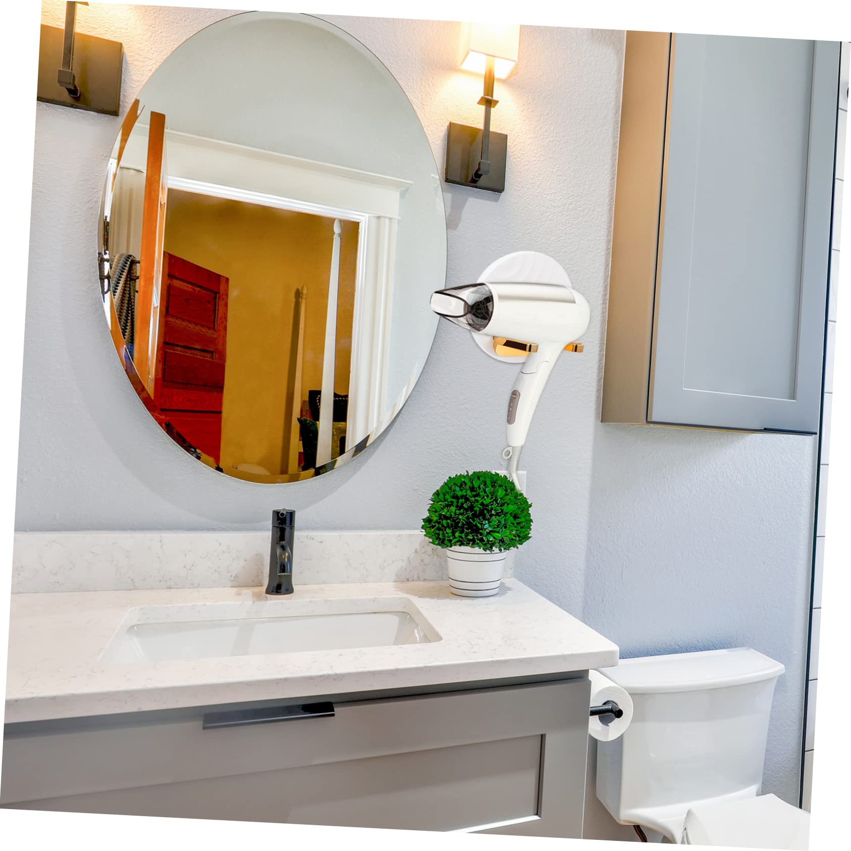Soporte para secador de pelo, estante de almacenamiento montado en la pared para secadores, diseño de ahorro de espacio, fácil instalación, organizador de baño para herramientas para el cabello, 1
