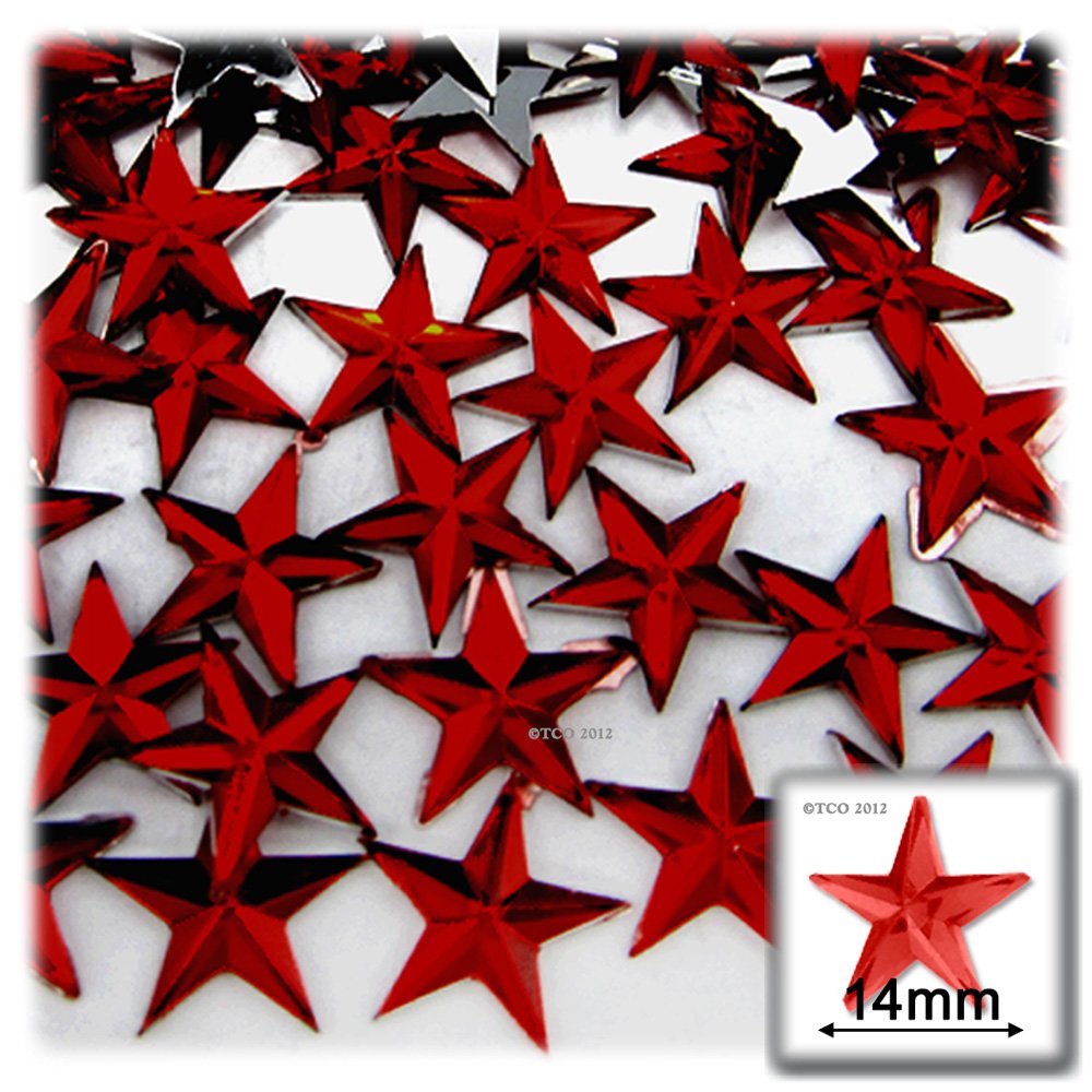 144pc Rhinestones Star 14mm - 46ss Flatback Devil Red Wine