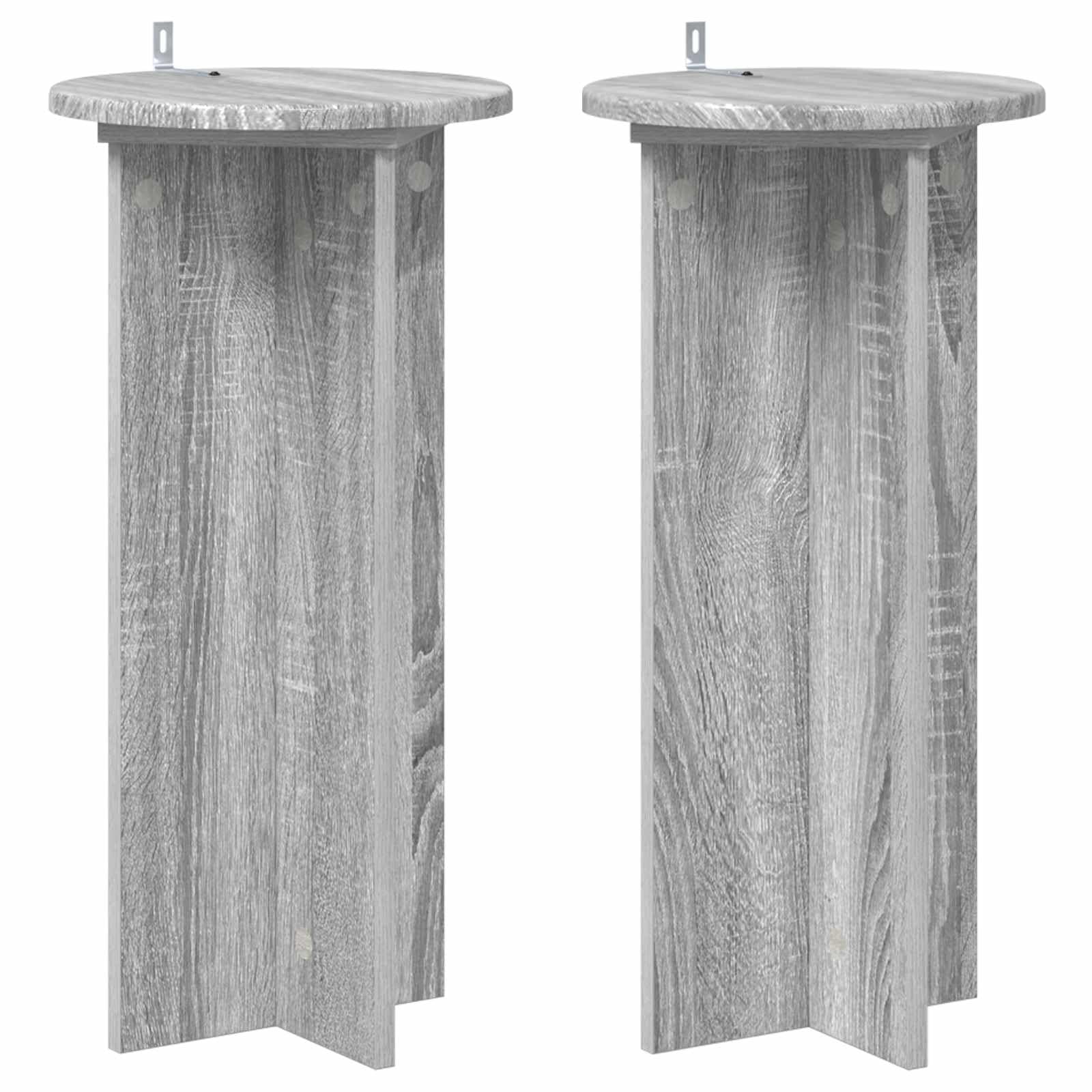 Set di 2 supporti per piante, grigio Sonoma, 60 cm