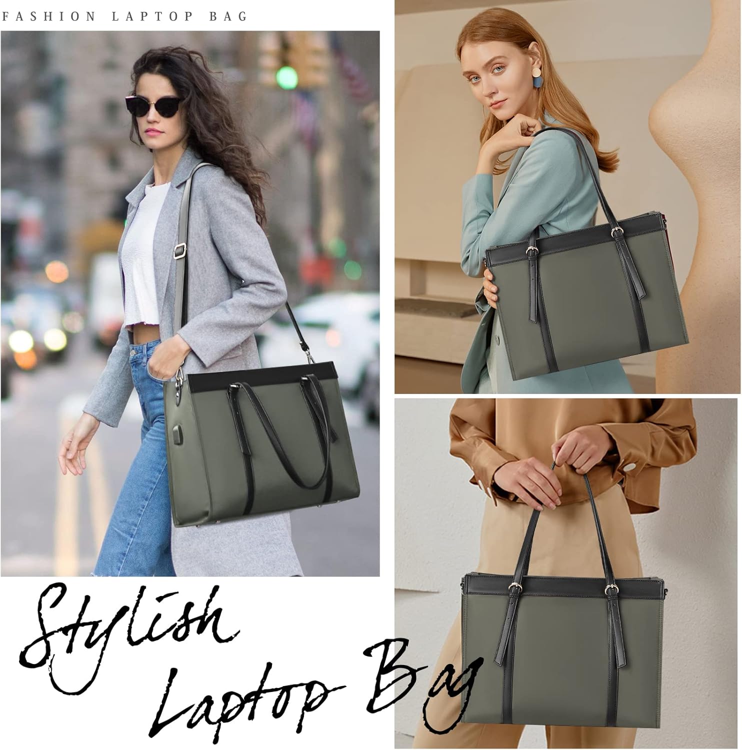 Laptophandtas voor dames, shopper voor dames, grote zwarte laptoptas, 15,6 inch, schoudertas, shopper, grote PU-laptoptas, werktas, zakelijke tas, elegant, voor zaken, werk, kantoor, school Laptophandtas voor dames, shopper voor dames, grote zwarte laptoptas, 15,6 inch, schoudertas, shopper, grote PU-laptoptas, werktas, zakelijke tas, elegant, voor zaken, werk, kantoor, school
