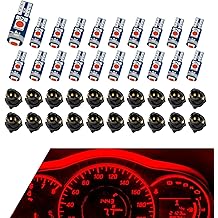 20 PCS 74 LED Bulbs, T5 Instrument Cluster Bulbs with Sockets, Super Bright Dash Lights Replacement, Universal Electrical Lighting Parts for All Vehicles (Red)