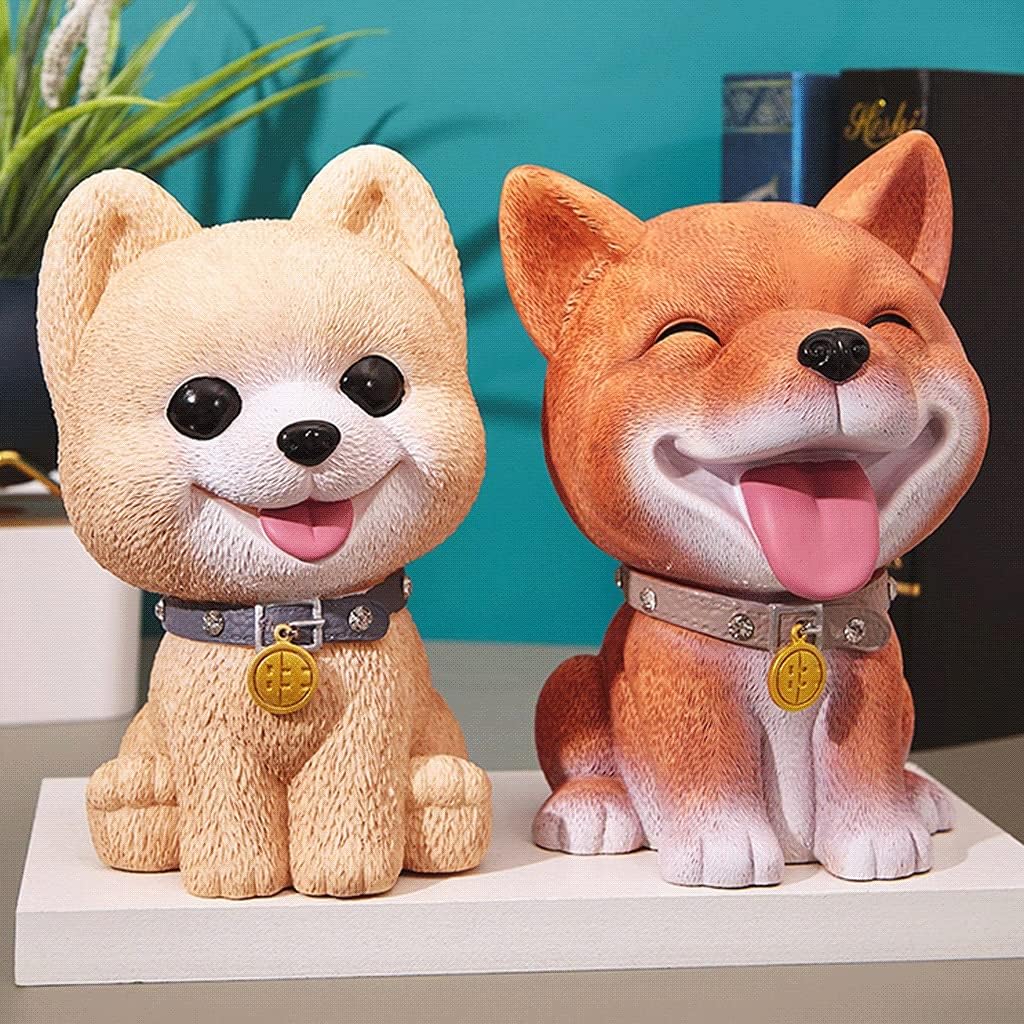 貯金箱、貯蓄コイン銀行、子供のかわいい犬の貯金箱樹脂貯蓄ポットプロパティ