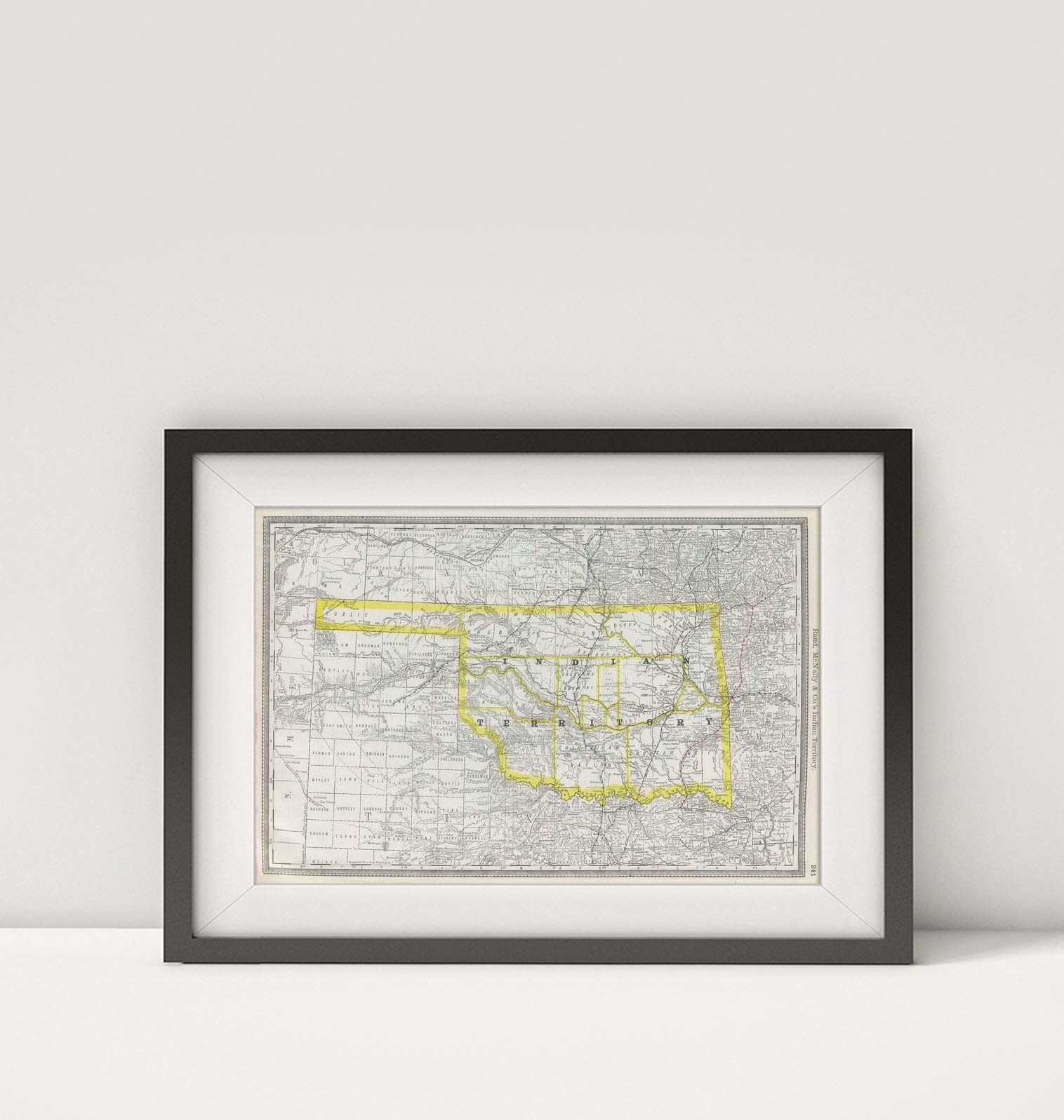 1889 Map of United States|Indian Territory. (Oklahoma)|Title: Rand, McNally & Co.'s Indian Territory