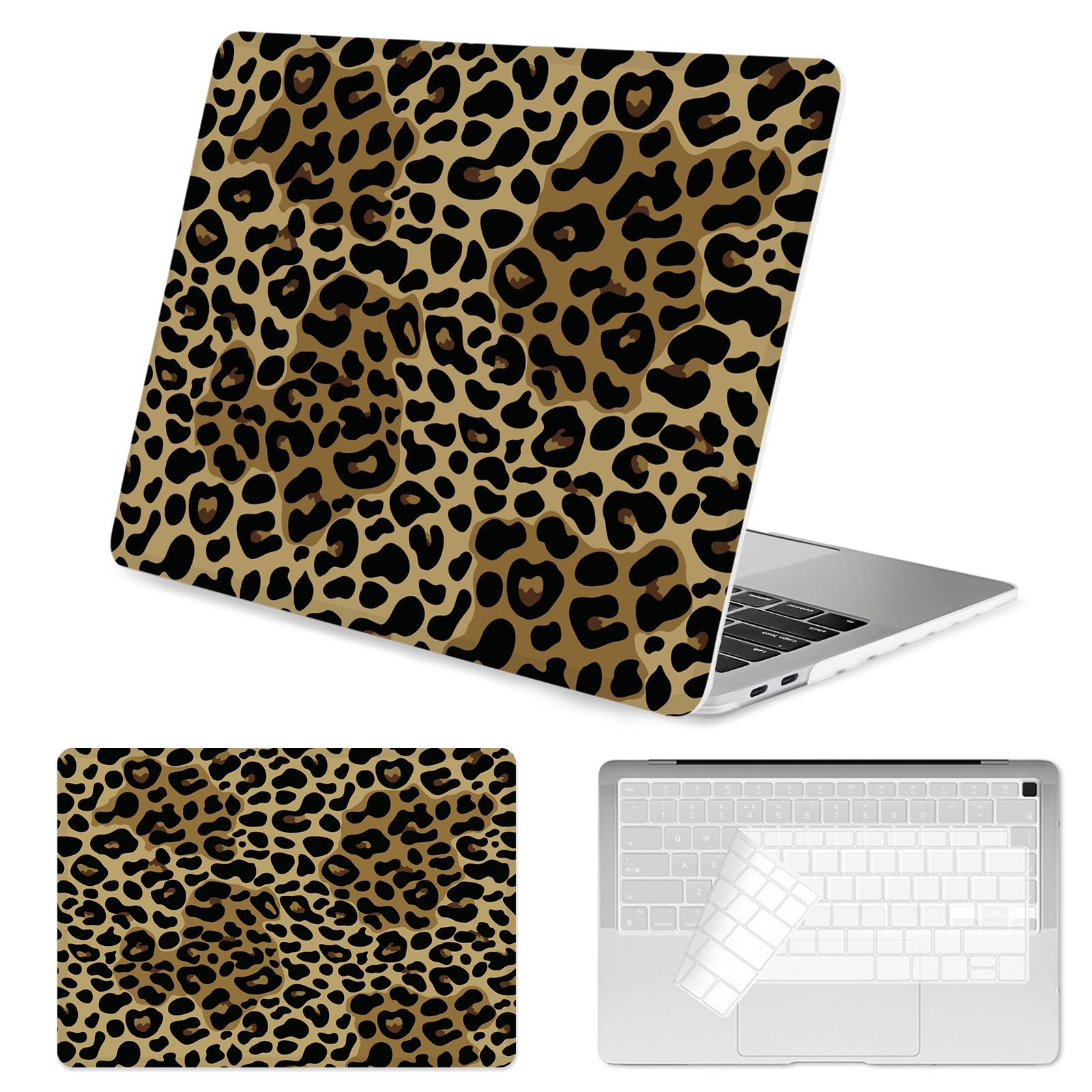 Seorsok Compatible with MacBook Air 13 Inch Case 2022 2021 2020-2018 Release A1932 A2179 M1 A2337 Touch ID,Elegant Leopard Grain Plastic Hard Shell