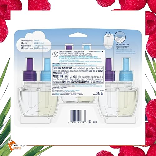 Miniatura 5 de Febreze Fade Defy PLUG - Recambio de ambientador, 0.87 onzas líquidas. Recambios de aceite 3 repuestos + incluye adhesivo Venancio'sfridge (Gain