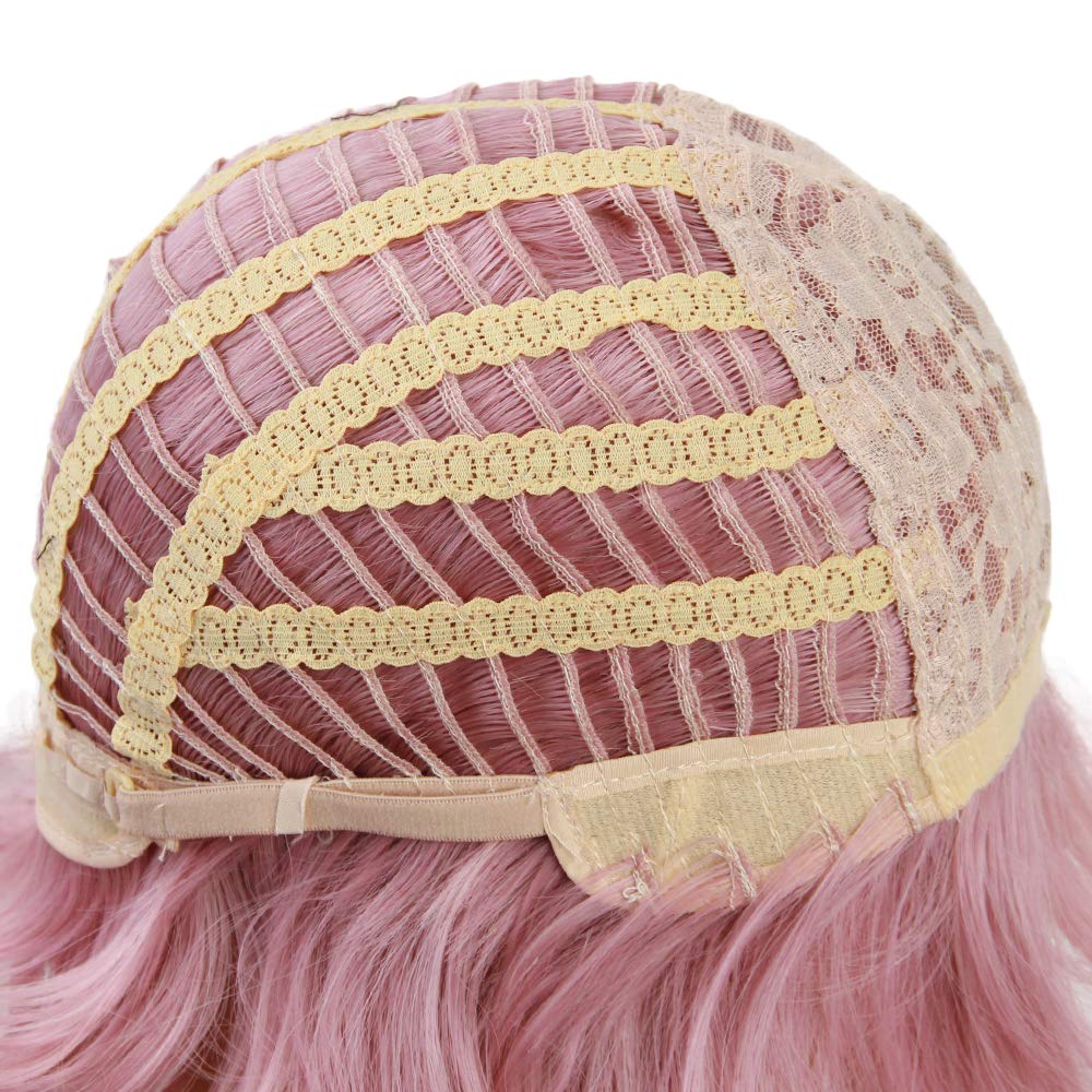 HAIRCUBE 35,6 cm kurze, gelockte Bob-Perücke für Damen, hochwertige synthetische Perücke mit Pony