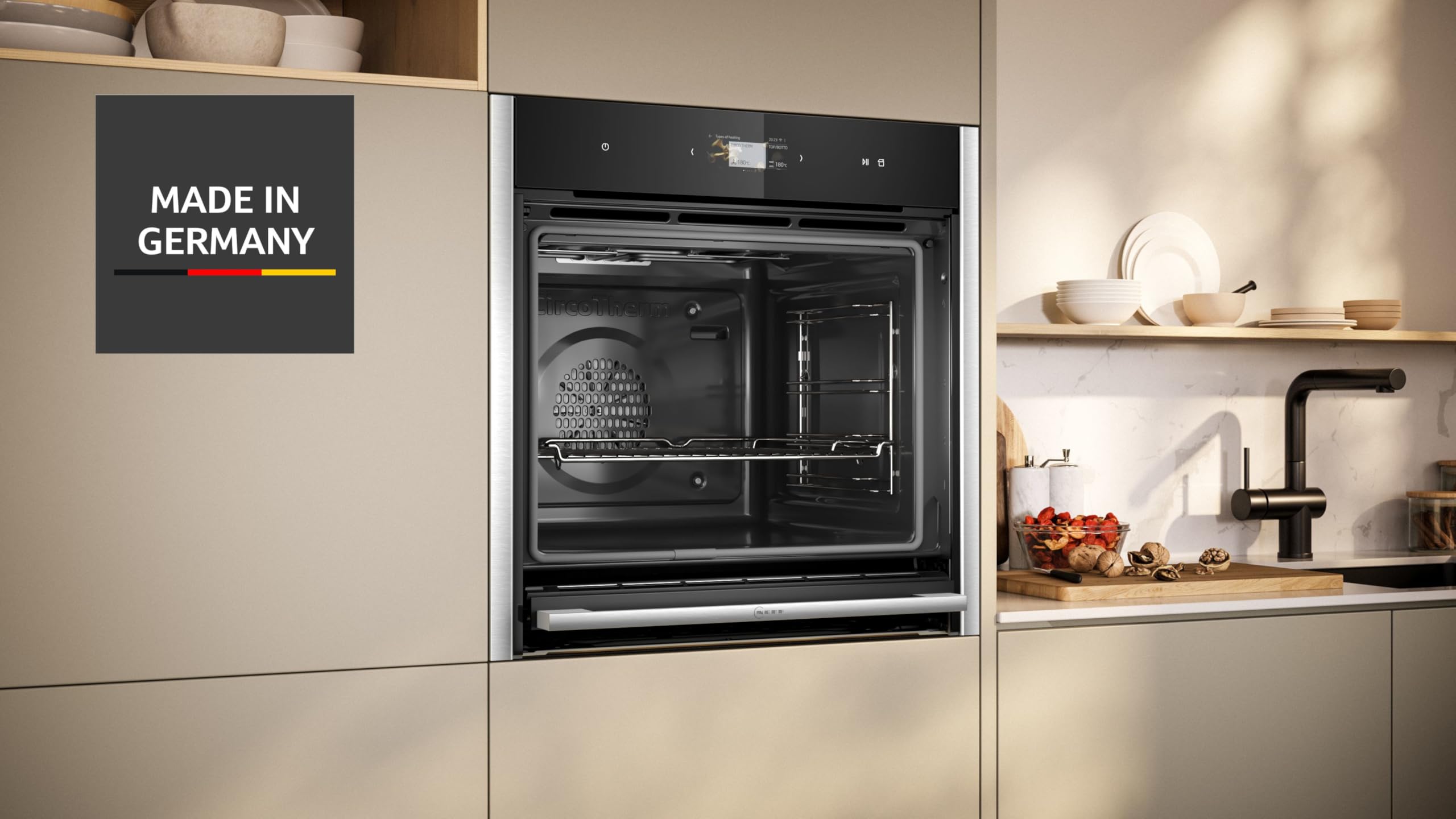 NEFF B64VS71N0 N 90 Einbau-Backofen 60 x 60cm Slide&Hide Full Touch TFT-Display Vario Steam Schwarz