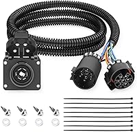 Vista 17 de Nilight Adaptador de Remolque de Cuchilla RV de 7 Pines Redondo a 7 Vías Conector Arnés de Cableado Adaptador Eléctrico Conector de Enchufe