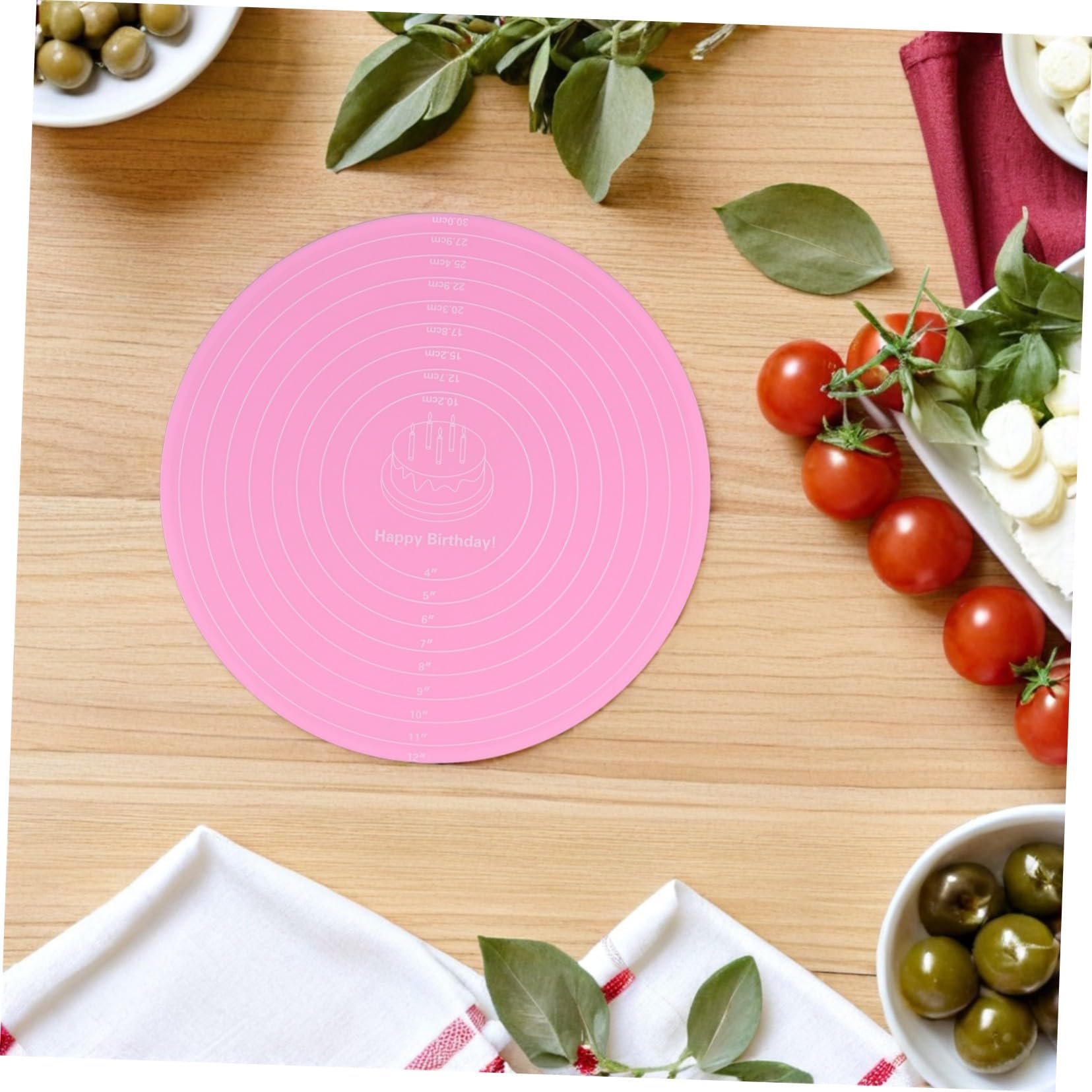 PRETYZOOM 20 Backmatte Küchenunterlage aus Silikon Teigrollmatte Kuchen Backvorgänge Maße Fondantmatte Antihaft-Rollmatte Küchen Silikon -Tischemat Silikontischmatten Kieselgel Rosa