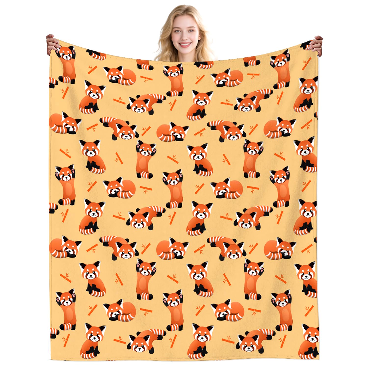 Cute Red Panda Blanket Gifts for Kids Plush Animal Red Panda Throws Blanket Stuff Cozy Bedding Pandas Gifts for Girls Boys Kids Women Adults Birthday Party Decorations 50"X40"INCH