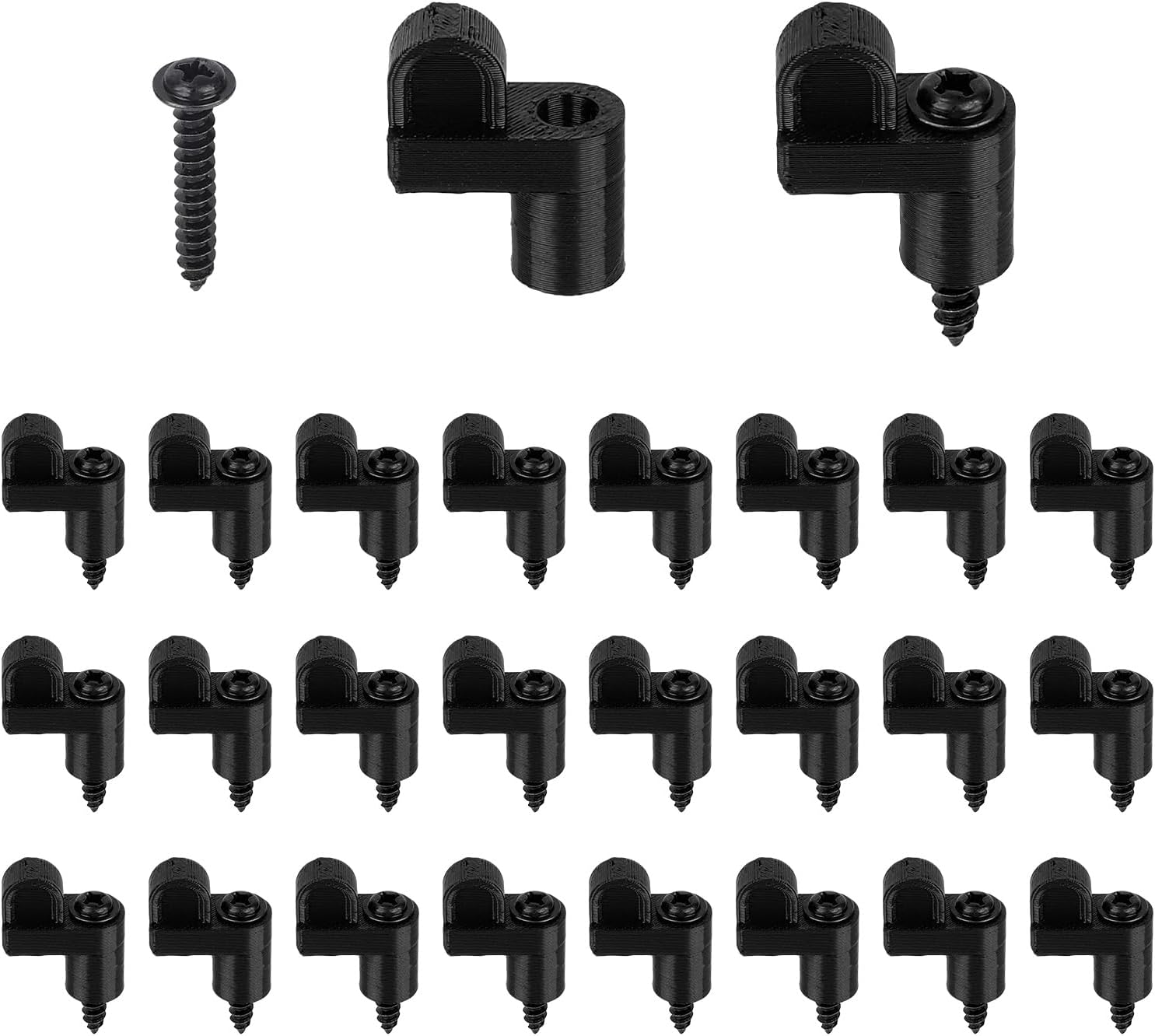 24pcs 3/8in Window Screen Clips, Diecast Screen Door Clips with Screws for Fastens Winter Window Screens Holder Clip Accessories for Storm Windows Storm Panels