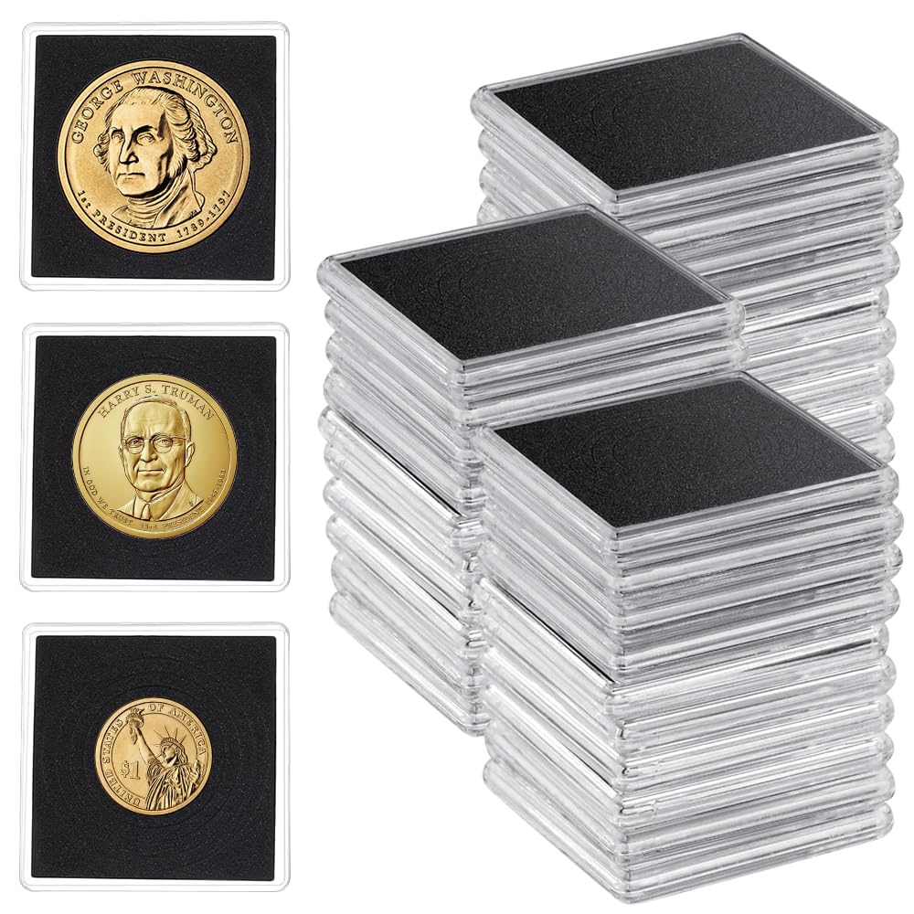 40 Stück Münzkapseln Set – Transparente Acryl-Kapseln Mit Verstellbaren Schaumringeinsätzen Für Münzen 20-40mm