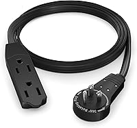 Vista 12 de Maximm Cable de extensión de enchufe plano giratorio de 360°, 0.3 m, 16 AWG, múltiple, extensión de salida, cable de conexión a tierra de 3 puntas