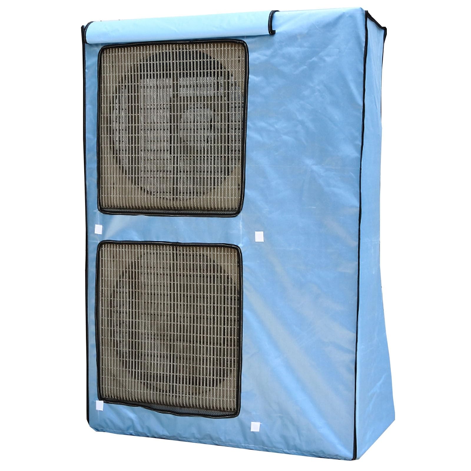 Funda Aire Acondicionado Exterior, Cubierta Aire Acondicionado Exterior, Diseño Grande de Doble capa con Ventilación Doble y Cortinas Protectoras(Blue,98x145x42cm/38x57x16in)