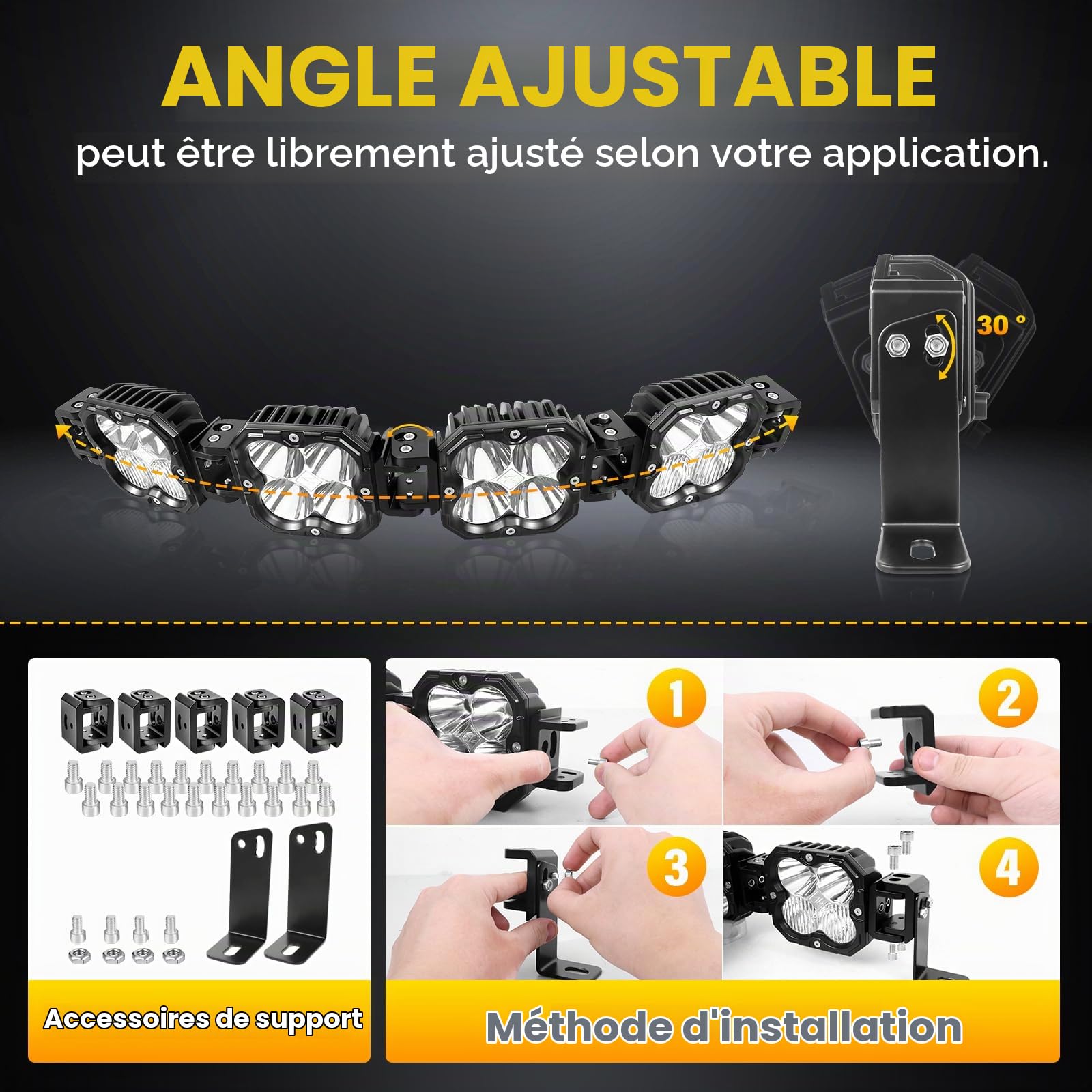 Willpower Rampe LED 71cm 120W Barre LED 12V 24V pour 4x4 Voiture Quad