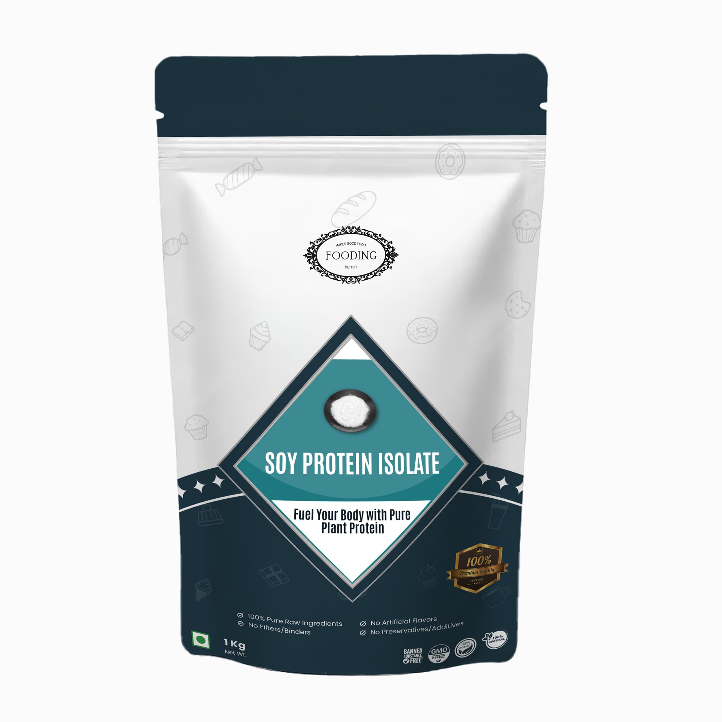 Soy Protein Isolate 90% Powder 1kg | High Protein Vegan & Plant-Based Supplement for Muscle Growth, Recovery & Lean Nutrition | Unflavoured Non-GMO Formula