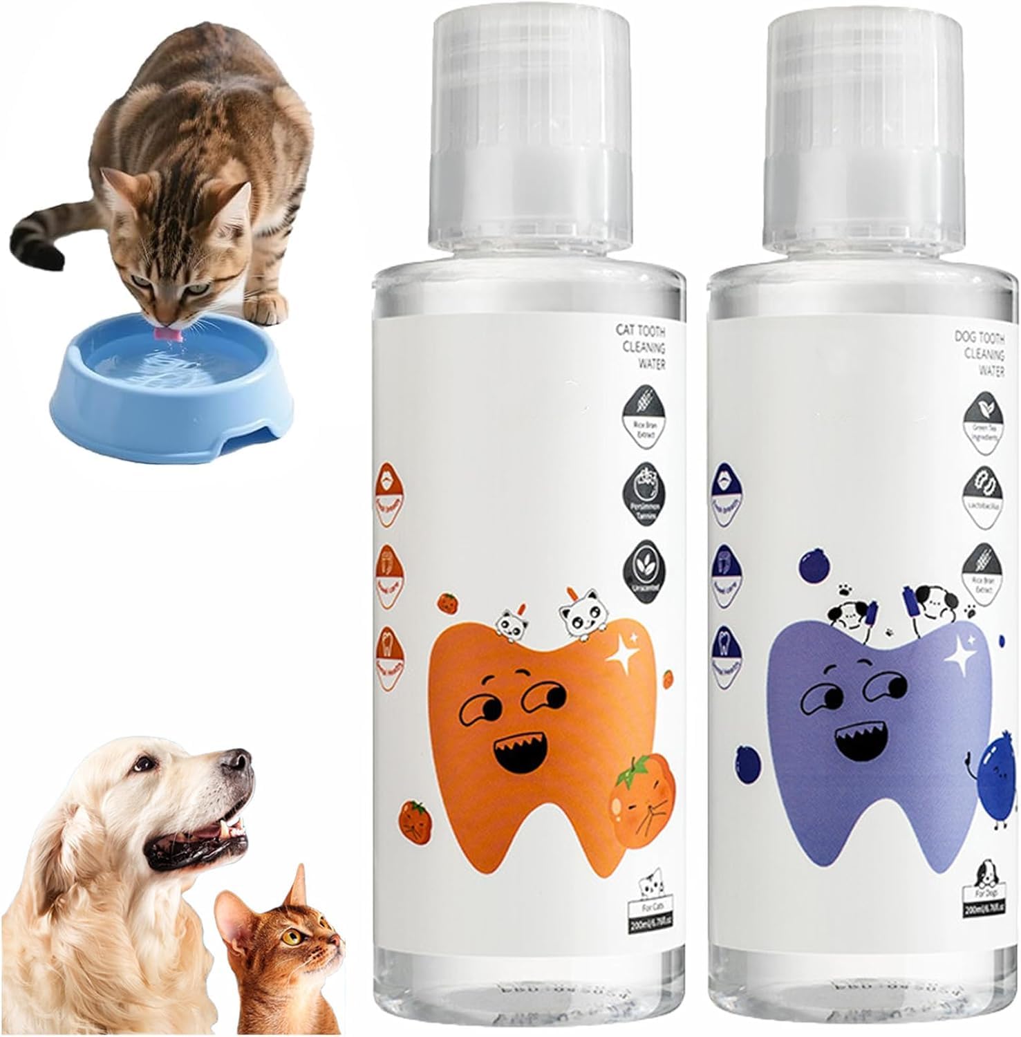 PawBright Dental Plus,Odorless & Flavorless Formula to Fight Tartar,Dog Water for Dental Care,Pure Natural Plant Formula, Promote Healthy Gums & Freshen Breath,Easy Daily Use for All Pet (Mixed)