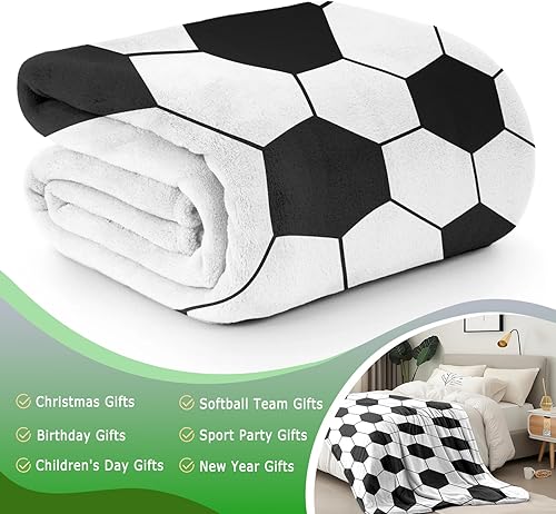 Miniatura 4 de KING DARE Manta de fútbol  Manta de forro polar suave para niños, regalos únicos de fútbol para niños y niñas de 6 a 12 años, 40 x 50 pulgadas