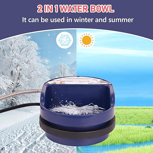 Miniatura 4 de Cuenco de agua automático para perros con calefacción para exteriores, razas grandes, llenado automático, tazón de agua con válvula flotante,