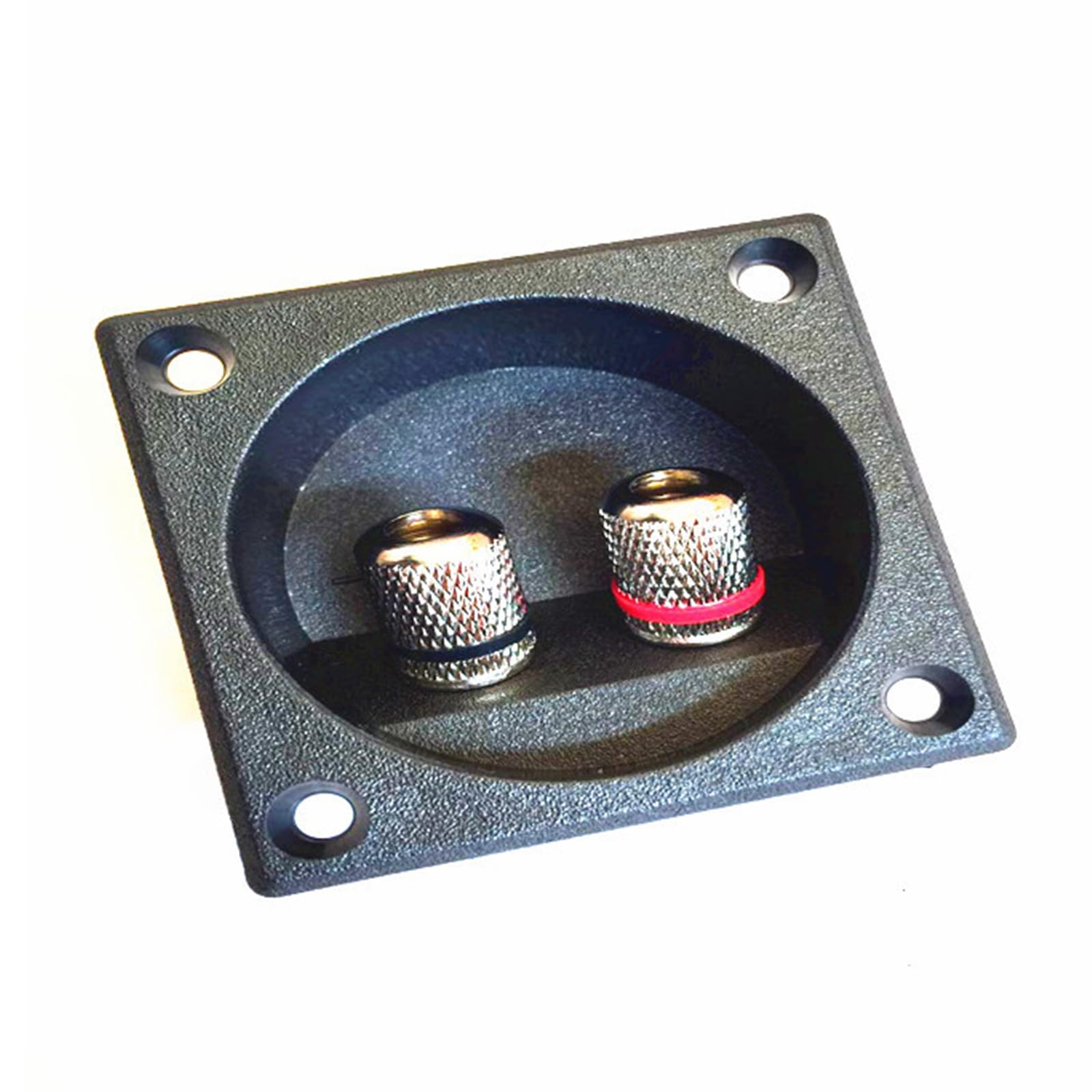 Silver Coppers Speakers Terminals Connectors Square Box with 2 Banana Gildeds Subwoofer Stereoes Plug Spring Cup Connection