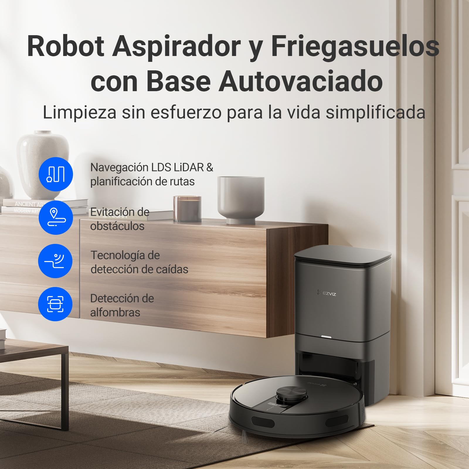 EZVIZ Robot Aspirador RE4 Plus Negro