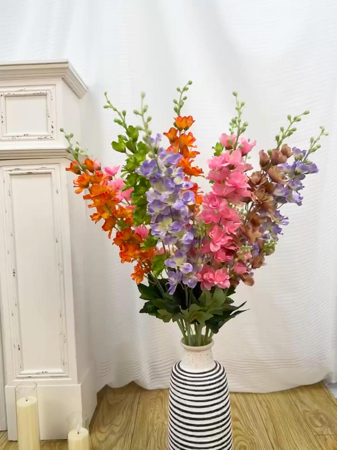 Amazon.com: Orange Delphinium Artificial Flowers,8PCS Long Stem