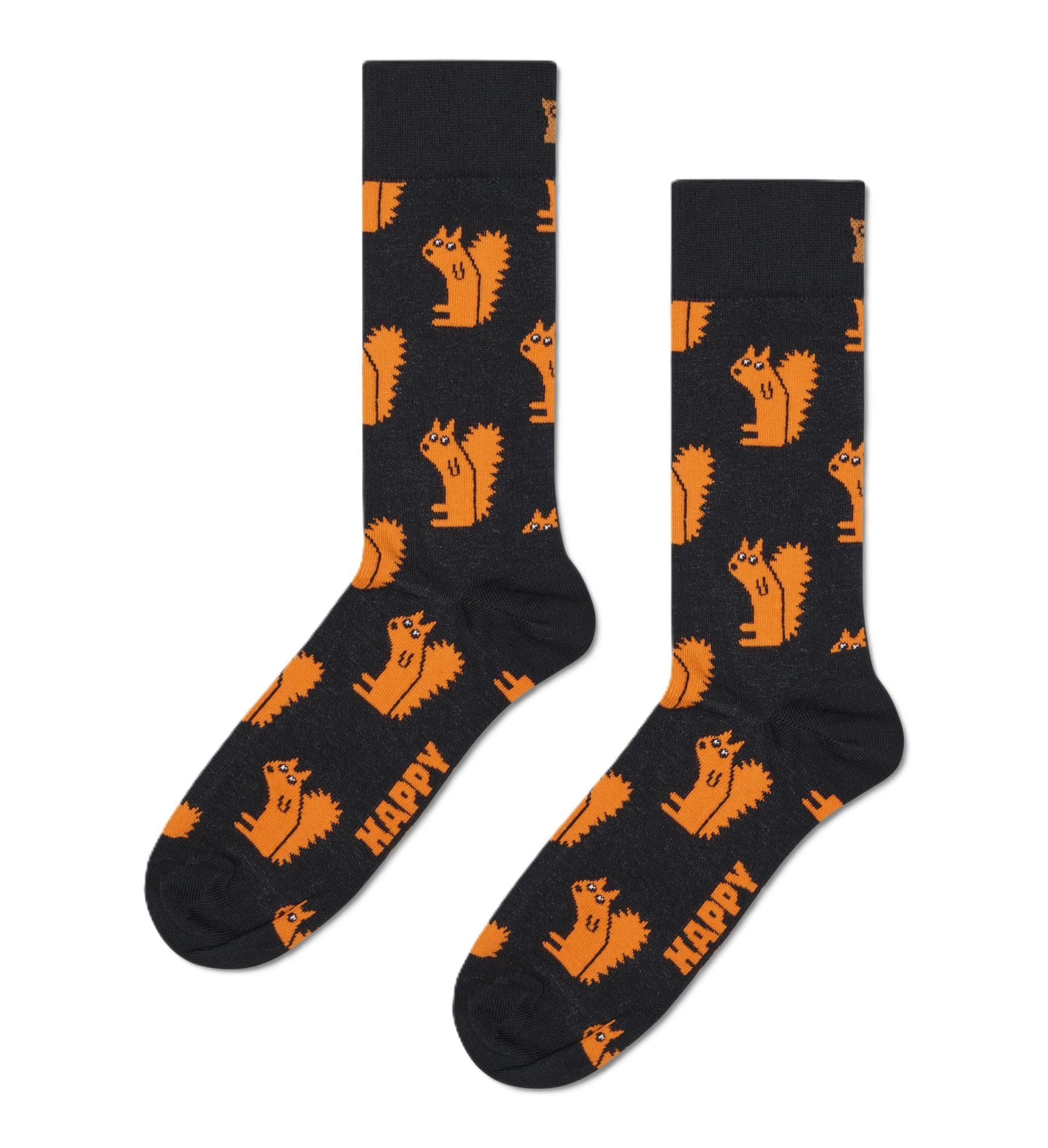 Happy Socks Squirrel Sock, Black, 41-46