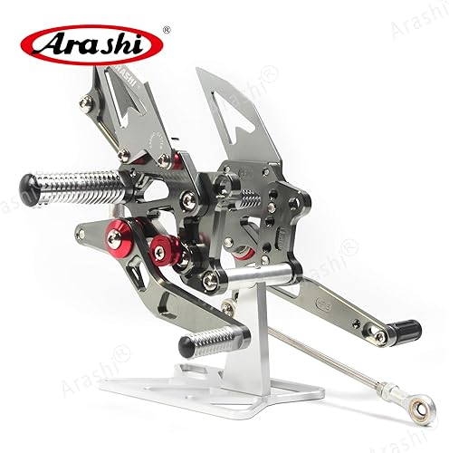 Miniatura 202 de Arashi reposapiés para motocicleta, accesorios ajustables, juego de reposapiés traseros Negro