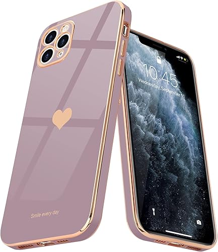 Teageo Funda para iPhone 11 Pro Max para niñas y mujeres, bonita funda de silicona a prueba de golpes con diseño de corazón de amor, cubierta