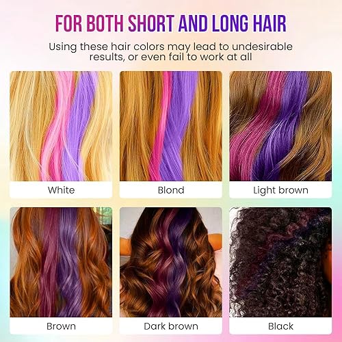 Miniatura 5 de Festive Fun - Peines de tiza para el cabello, peine temporal de tiza para el cabello, 810 colores, lavable, juego de tizas para el cabello, tinte