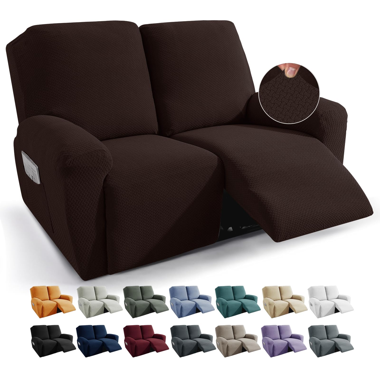 Funda para sofá reclinable de 2 plazas en tejido jacquard de alta calidad
