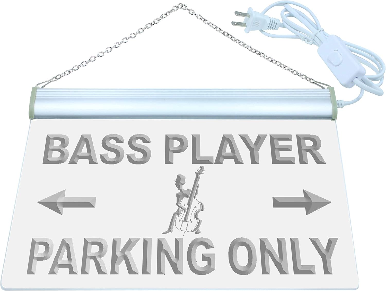 ADVPRO Bass Player Parking Only LED Neon Sign Red 24 x 16 Inches st4s64-m177-r